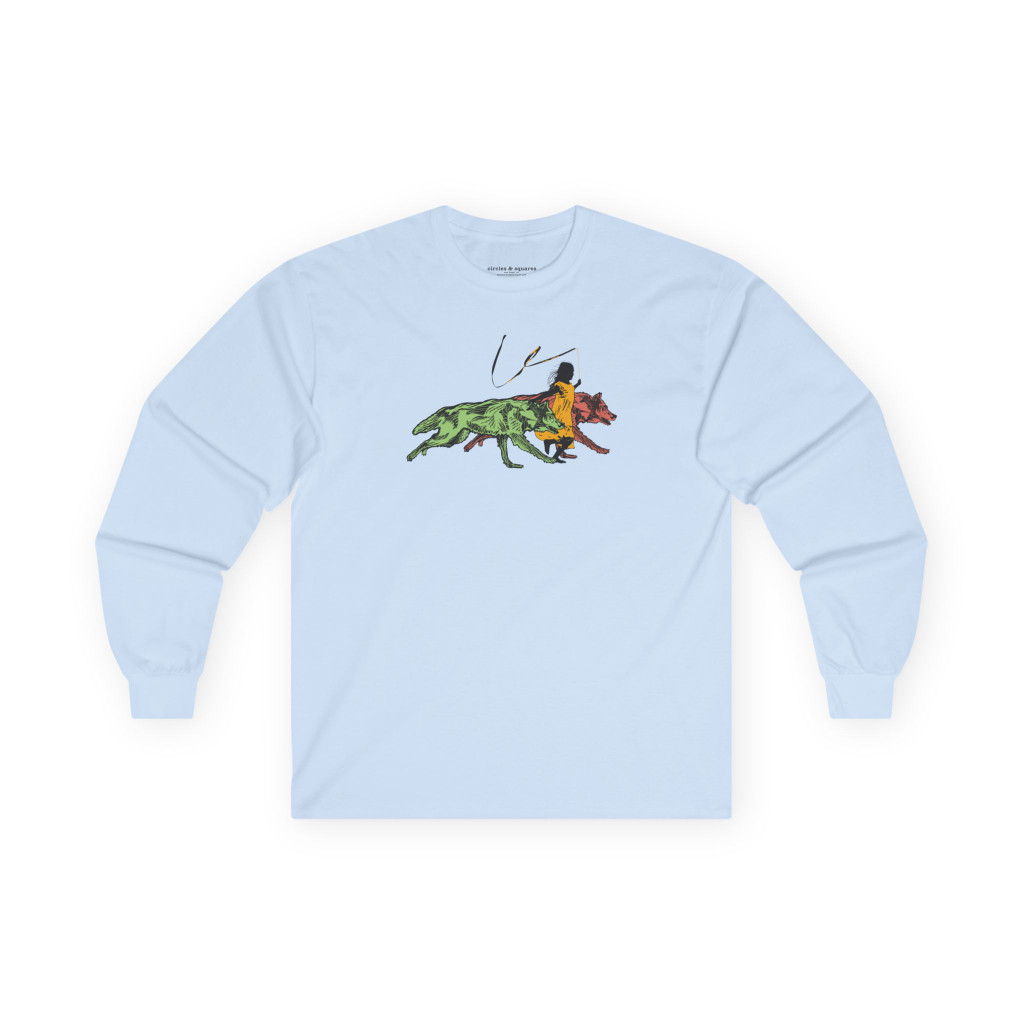 RUNNING WITH WOLVES - color - long sleeve unisex tee for men and women - FREE SHIPPING 
