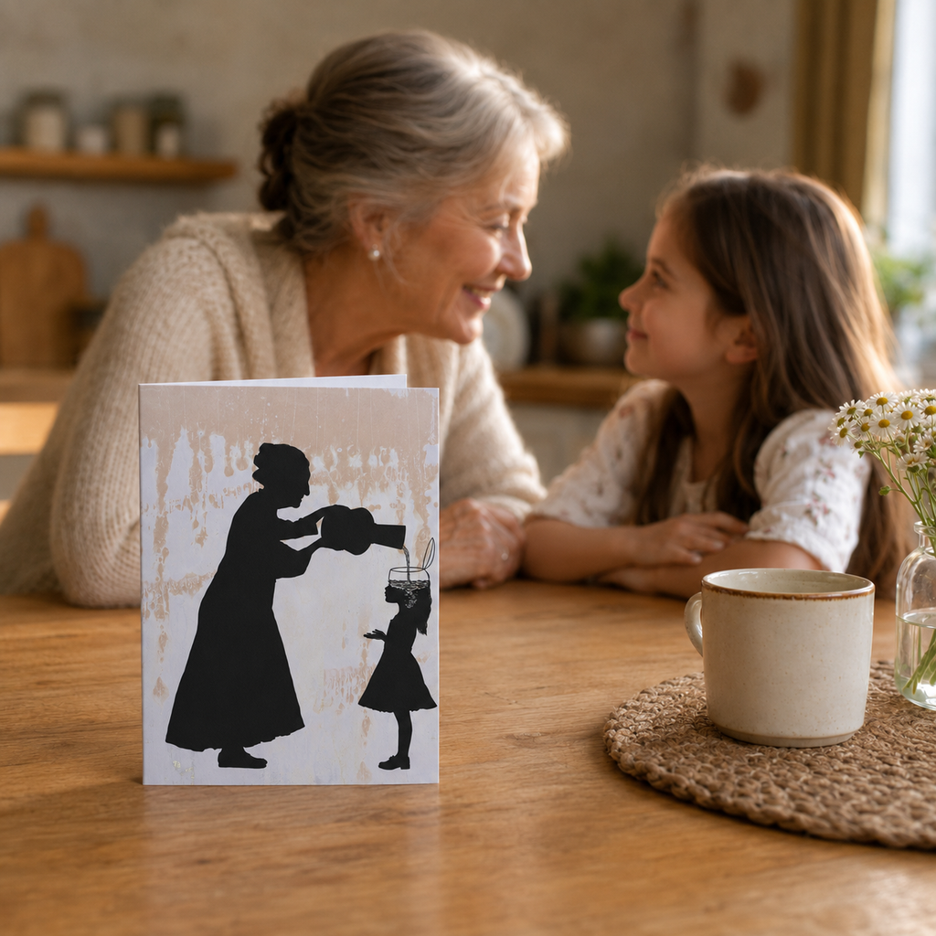 ALL THE GOOD STUFF - grandaughter and grandmother - greeting card with envelope - single and multi pack. Free shipping 