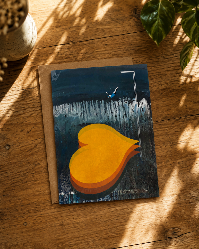 DIVE DEEP - greeting card with envelope - single and multi pack. Free shipping 
