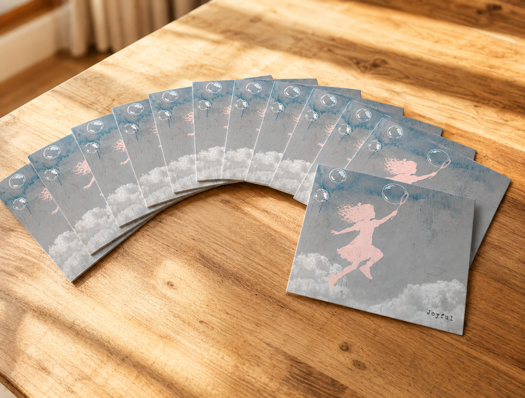 JOYFUL - greeting card with envelope - single and multi pack. Free shipping 