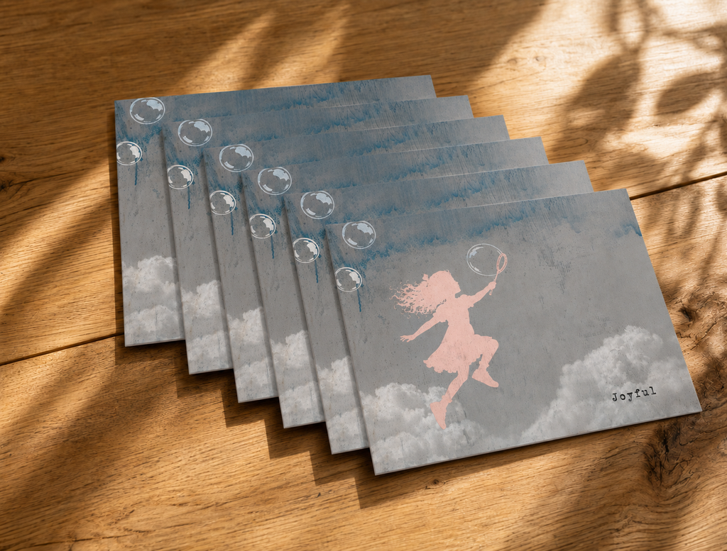 JOYFUL - greeting card with envelope - single and multi pack. Free shipping 