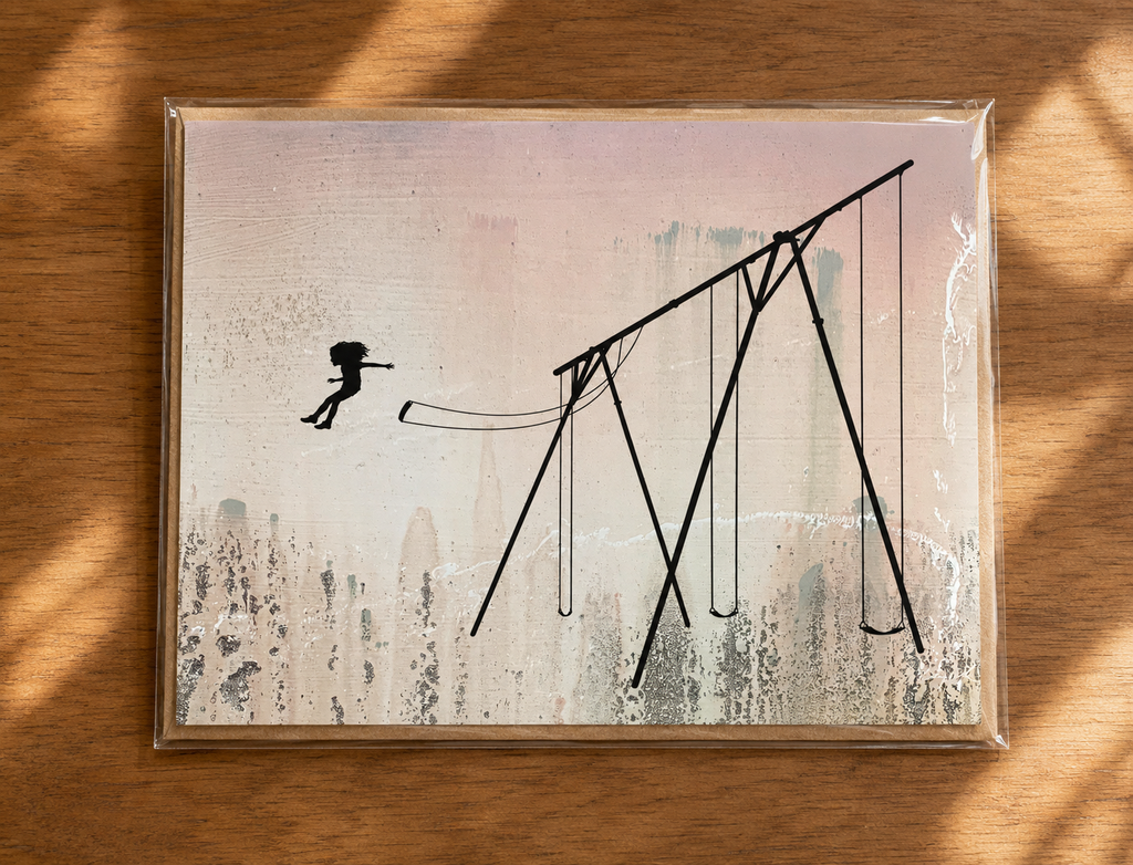 JUMP - girl - greeting card with envelope - single and multi pack. Free shipping 
