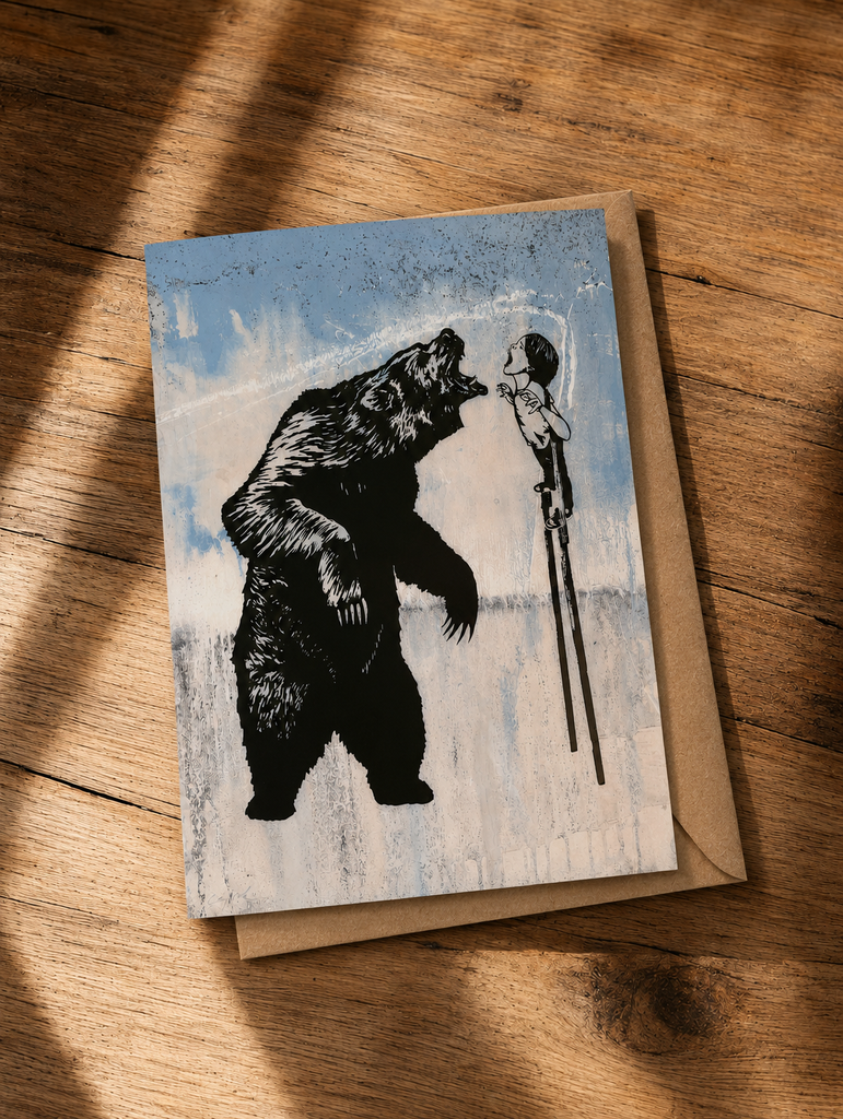 FIERCE ON STILTS - greeting card with envelope - single and multi pack. Free shipping 