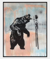 One-Of-A-Kind and ready to hang on wood panel with glass resin finish and black metal floating frame