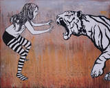 Fierce - #2 of 5 one-of-a-kind 24x30 on wood panel - FREE USA SHIPPING 