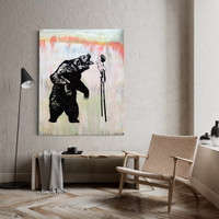 SOLD - FIERCE ON STILTS - one-of-a-kind, 48x60 inches - varnished wood panel 2 of 2 - LOCAL PICK UP OR DELIVERY ONLY