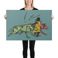 24x36 RUNNING WITH WOLVES - color