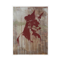 GIRL WEARING FOX MASK - poster - 3 sizes - FREE SHIPPING 