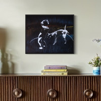 SOLD - BEST BUDS #6 of 15 limited edition - one-of-a-kind, resin coated, framed, on wood panel - FREE USA SHIPPING