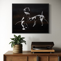 BEST BUDS #5 of 15 limited edition -24x30 one-of-a-kind, glass resin finish on wood panel with black metal frame - FREE USA SHIPPING