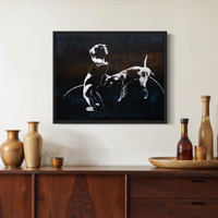 BEST BUDS #4 of 15 limited edition - one-of-a-kind, satin varnished on wood panel - FREE USA SHIPPING
