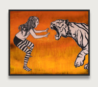 One-of-a-kind painting and screen print of FIERCE