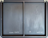 Caution Caution - one-of-a-kind 24x30 painting and screen print with glass resin finish on wood panel 1 of 3 - FREE USA SHIPPING