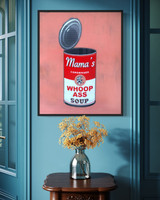 WHOOP ASS - #2 of 2 one-of-a-kind 24x30 six color screen print painting, resin coated, framed, on wood panel - FREE USA SHIPPING 