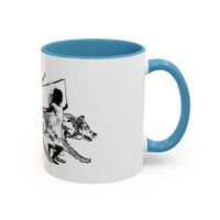RUNNING WITH WOLVES (black and white) - Accent Coffee Mug (11 oz) - FREE SHIPPING 