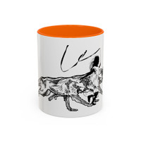 RUNNING WITH WOLVES (black and white) - Accent Coffee Mug (11 oz) - FREE SHIPPING 