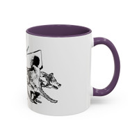 RUNNING WITH WOLVES (black and white) - Accent Coffee Mug (11 oz) - FREE SHIPPING 