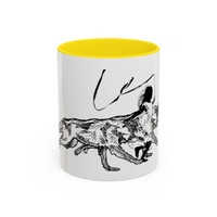 RUNNING WITH WOLVES (black and white) - Accent Coffee Mug (11 oz) - FREE SHIPPING 