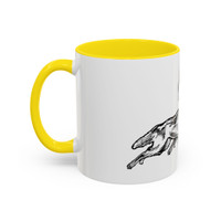 RUNNING WITH WOLVES (black and white) - Accent Coffee Mug (11 oz) - FREE SHIPPING 