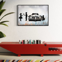 Shy - 24x36 inch canvas screen print painting