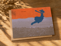 FLYING DREAM - girl - greeting card with envelope - single and multi pack. Free shipping 
