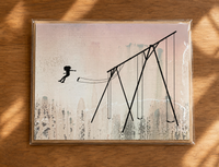 JUMP - girl - greeting card with envelope - single and multi pack. Free shipping 