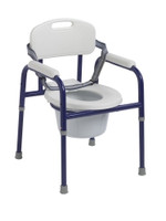 Commode Chair Pinniped Padded Fixed Arms Steel Frame With Backrest  (1/BX)