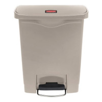Trash Can Rubbermaid® Slim Jim® 8 gal. Rectangular Beige Plastic Step On  (1/EA)