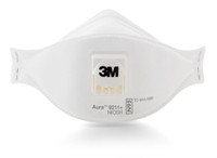 Particulate Respirator Mask 3M™ Aura™ Industrial N95 with Valve Flat Fold Elastic Strap One Size Fits Most White NonSterile Not Rated Adult  (120/CS)