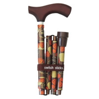 Folding Cane Switch Sticks® Aluminum 32 to 37 Inch Height Mimi Print  (1/EA)