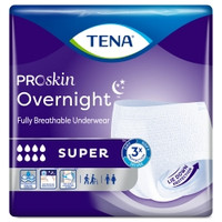 Unisex Adult Absorbent Underwear TENA ProSkin Overnight™ Super Protective Pull On with Tear Away Seams Large Disposable Heavy Absorbency  (14/BG)