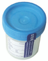 Specimen Container DuoClick™ 53 mm Opening 90 mL (3 oz.) Screw Cap Patient Information Sterile  (100/BG)
