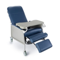 3-Position Recliner McKesson Blue Vinyl Four 5 Inch Casters With 2 Locks  (1/EA)