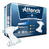 Unisex Adult Incontinence Brief Attends® Overnight Medium Disposable Heavy Absorbency  (18/BG)
