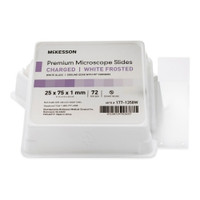 Charged Microscope Slide McKesson 25 X 75 X 1 mm White Frosted End  (72/BX)