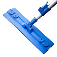Cleanroom Mop Frame with Handle PharmaMOP® 3-3/4 X 15 Inch Frame / 36 to 61 Inch Handle Locking Connection Aluminum  (1/EA)