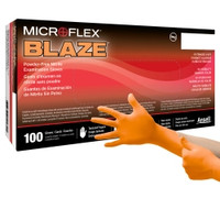 Exam Glove MICROFLEX® Blaze® X-Large NonSterile Nitrile Standard Cuff Length Textured Fingertips Orange Not Rated  (1000/CS)