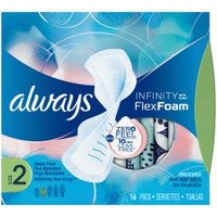 Feminine Pad Always® Infinity with Flex Foam Maxi with Wings Super Absorbency  (16/BX)