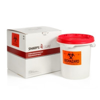 Mailback Sharps Container Sharps Assure White Base 14 H X 15 W X 14 l Inch Horizontal / Vertical Entry 5 Gallon  (1/CS)