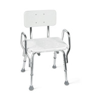 Shower Chair Mabis® Fixed Arms Aluminum Frame With Backrest 19 Inch Seat Width  (1/EA)