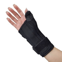 Wrist Brace with Thumb Spica Polyester Foam / Nylon / Tricot Right Hand Black Small  (1/EA)