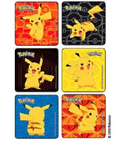 Kids Love Stickers® 72 Per Unit Pokemon Pikachu Sticker 2.5 Inch  (1/RL)