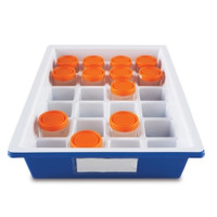 Specimen Storage Tray Droplet™ 84 X 331 X 480 mm Blue / White Polystyrene 24 Specimen Container Capacity  (1/EA)