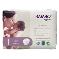 Unisex Baby Diaper Bambo® Nature Size 1 Disposable Heavy Absorbency  (36/BG)