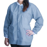 Lab Jacket FitMe™ Ceil Blue Small Hip Length Disposable  (10/BG)