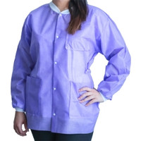 Lab Jacket FitMe™ Purple Large Hip Length Disposable  (10/BG)