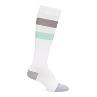 Maternity Compression Socks Motif Medical Knee High Large White / Gray / Green Closed Toe  (1/PR)