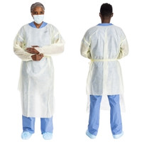 Protective Procedure Gown Halyard Basics 2X-Large Yellow NonSterile AAMI Level 2 Disposable  (100/CS)