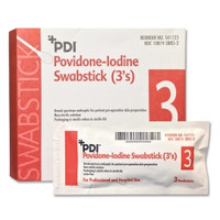 Impregnated Swabstick PDI® 10% Strength Povidone-Iodine Individual Packet NonSterile  (25/BX)