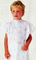 Patient Exam Gown Child Size (1 to 4 Years) Pink / Blue Print Disposable  (100/CS)